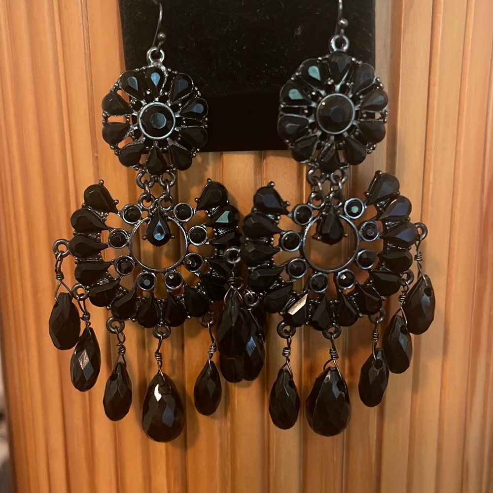 Bebe Black Dangle Earrings